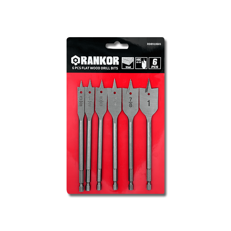6 PCS Flat Wooden Drill Bits